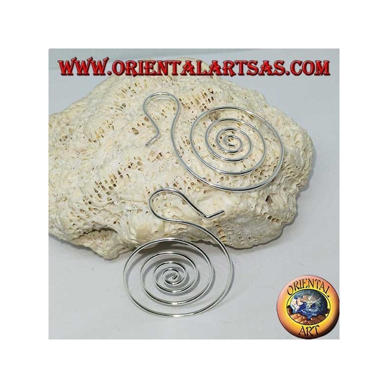 Orecchini a filo d'argento a forma di spirale (grande)