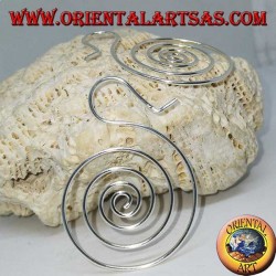 Spiral-shaped silver wire earrings (large)