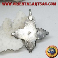 Silver pendant (925 ‰) Vajra Dorje Tibetan with moonstone in the center