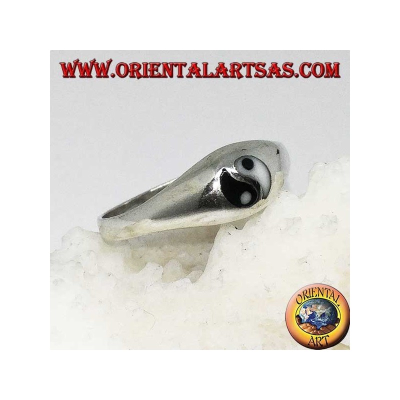 Anello semplice con yin yang Tao in argento Piccolo