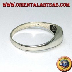 Einfacher Ring mit Tao Yin Yang in Silber (klein)