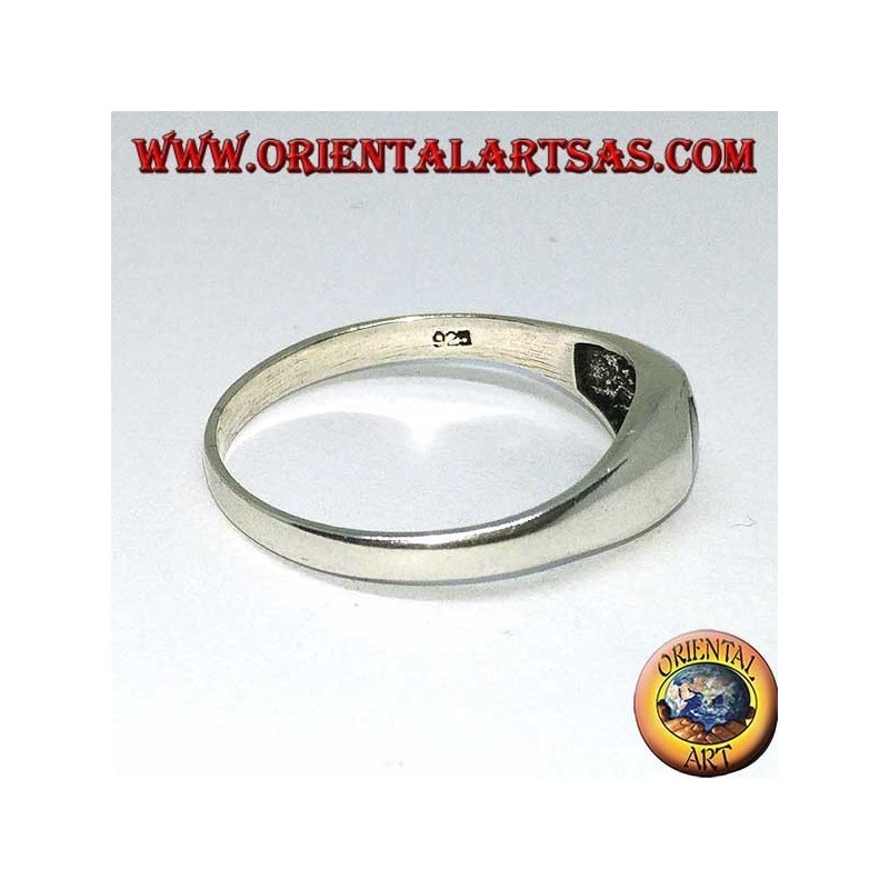 Anillo simple con Tao yin yang en plata pequeña