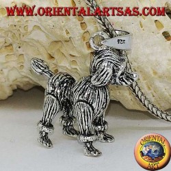 Silver pendant, the dog the mobile poodle (moves the legs, the head and the tail)