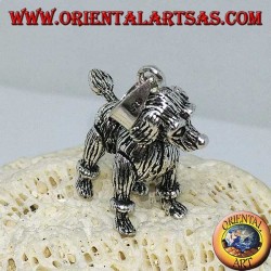 Pendentif en argent, le chien le caniche mobile (déplace les pattes, la tête et la queue)