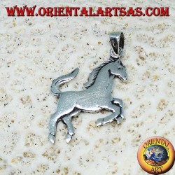 Colgante de plata símbolo de caballo rampante Ferrari (plano)