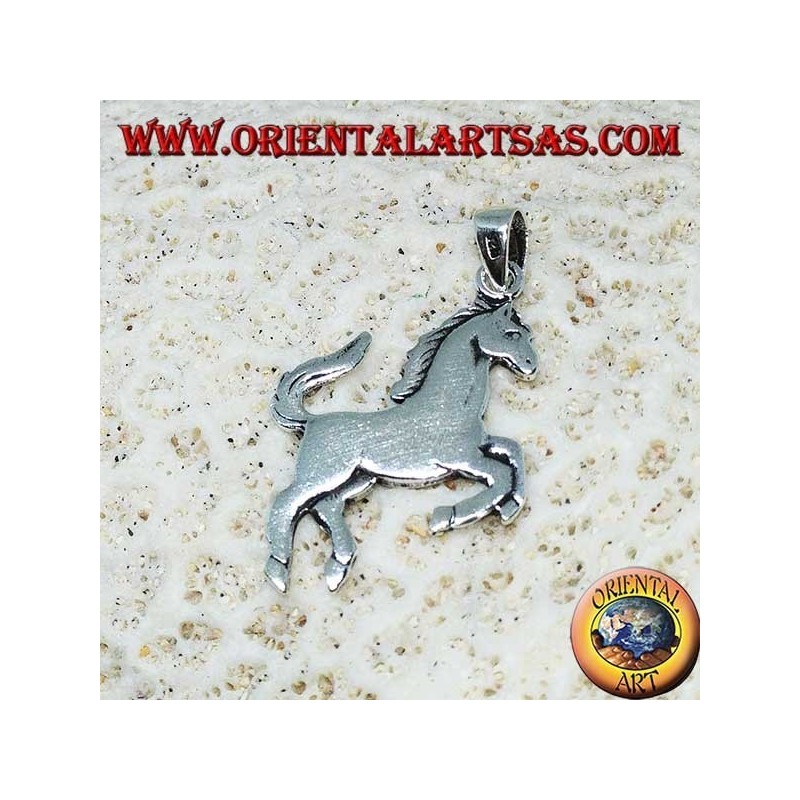 Colgante de plata símbolo de caballo rampante Ferrari (plano)
