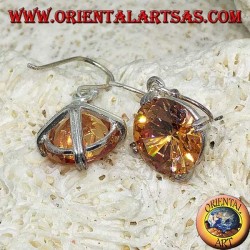 Silberanhänger mit natürlichem, rundem, facettiertem Champagner-Zirkon