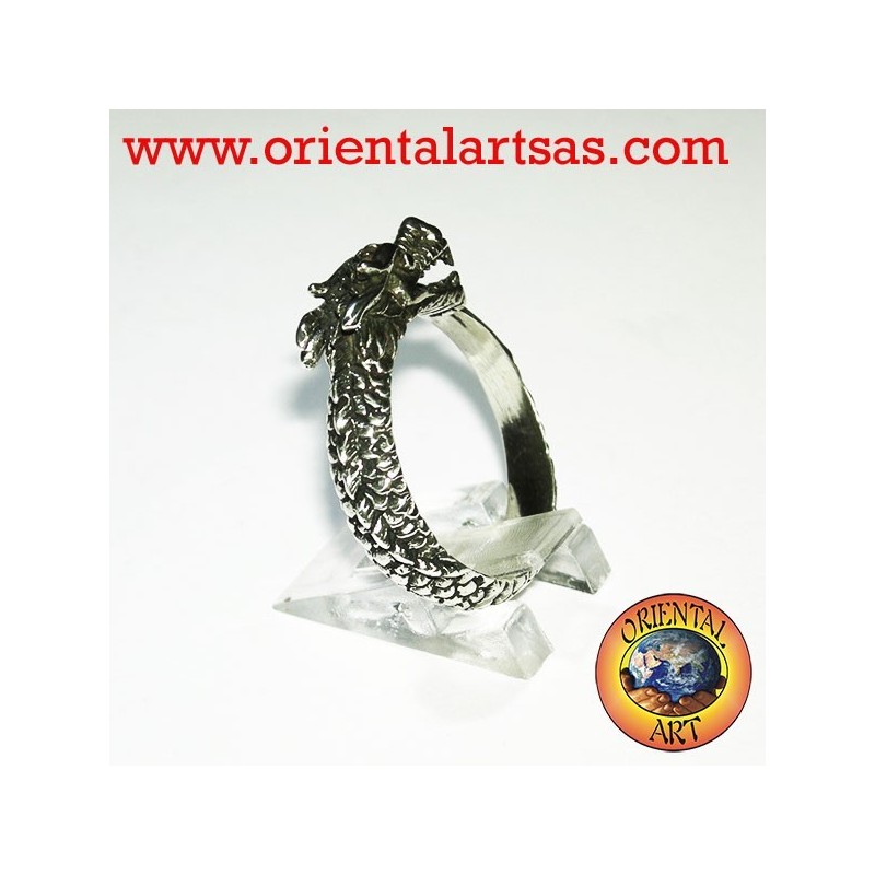 Anneau du dragon spirale Argent
