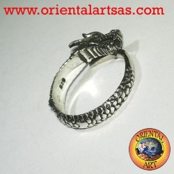 Anneau du dragon spirale Argent