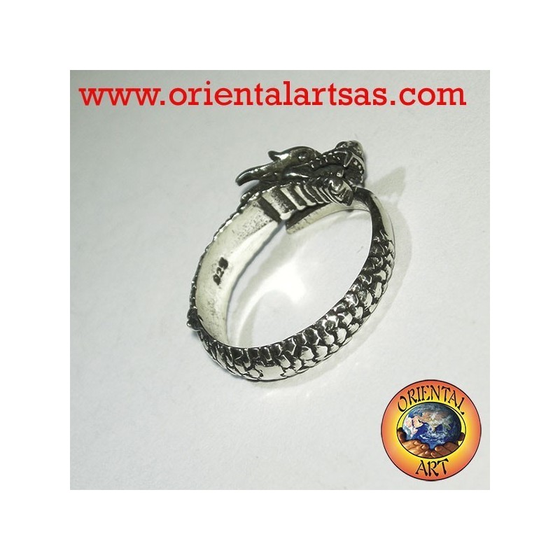 Anneau du dragon spirale Argent