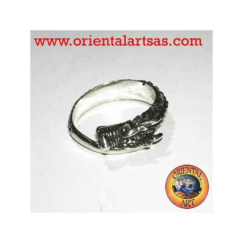 Anello Drago spitale in argento