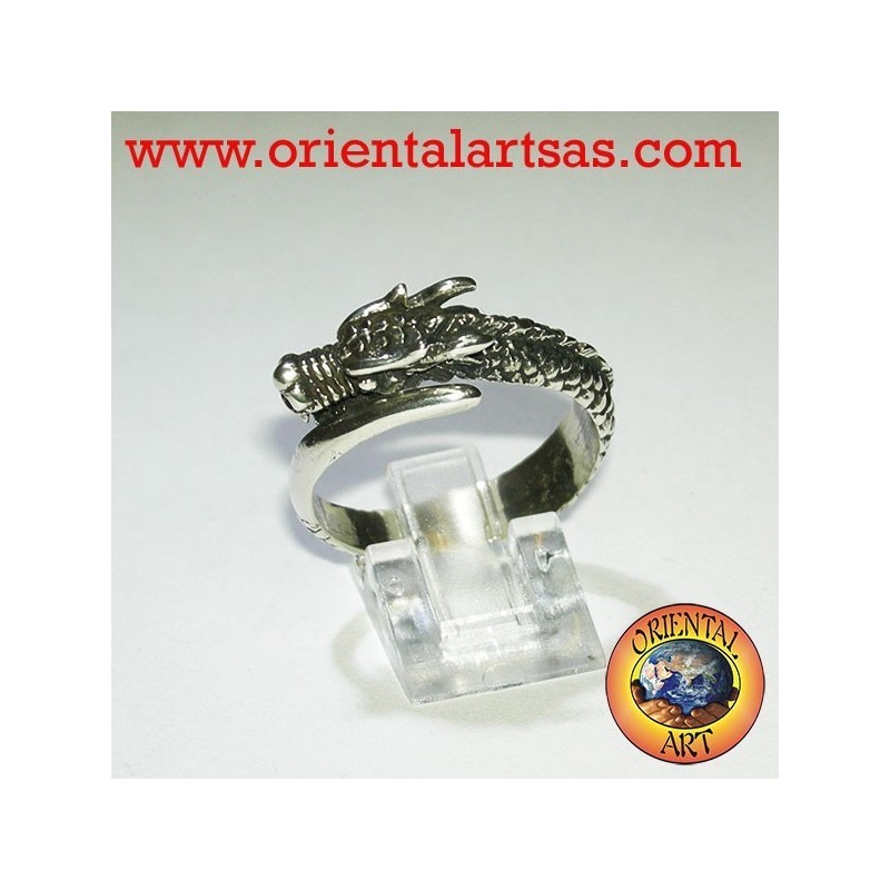 Anneau du dragon spirale Argent