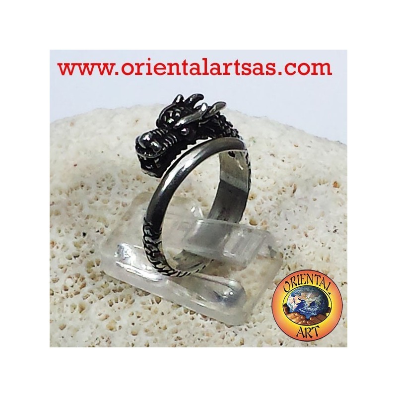 Anello Drago spitale in argento
