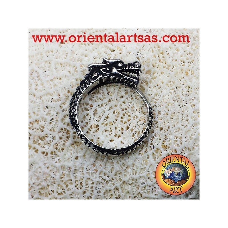 Drachenring Spirale Silber
