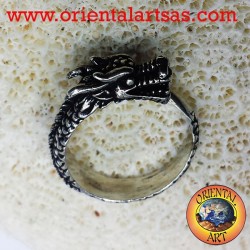 Anneau du dragon spirale Argent