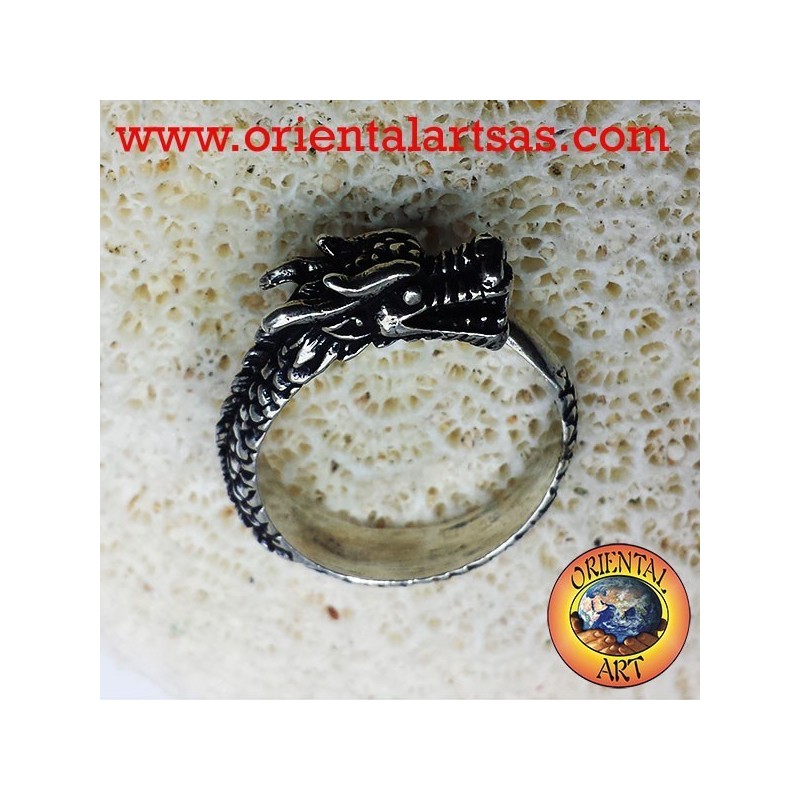 Anello Drago spitale in argento