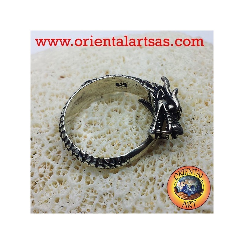 Anneau du dragon spirale Argent