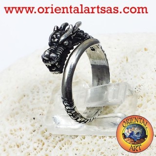 Drachenring Spirale Silber
