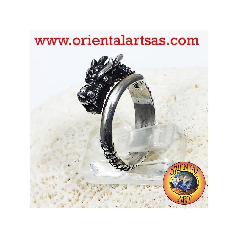 Dragon ring spiral Silver