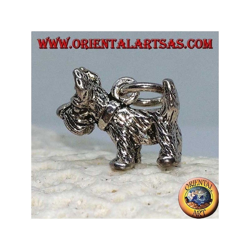 Silver pendant of the Yorkshire Terrier breed dog