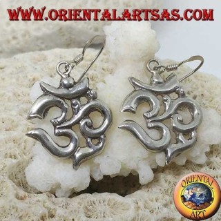Orecchini in argento Om (ॐ) sillaba sacra fatto a mano in Nepal