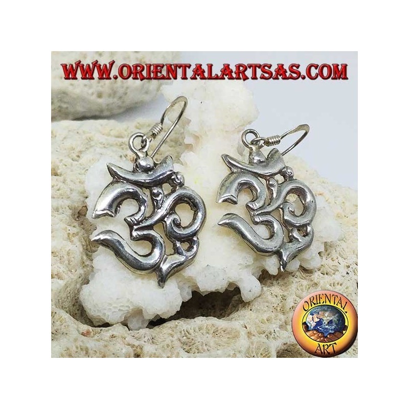 Silber Ohrringe Om (ॐ) heilige Silbe handgefertigt in Nepal