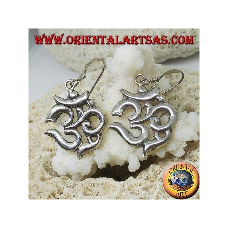 Silber Ohrringe Om (ॐ) heilige Silbe handgefertigt in Nepal