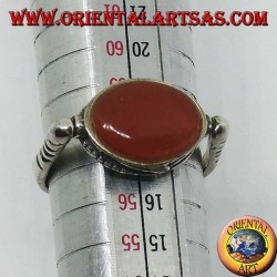 Double use revolving silver ring with oval carnelian or scarab