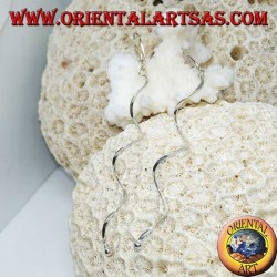 Pendientes de plata, colgantes largos con espiral helicoidal.