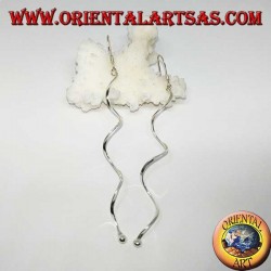 Boucles d'oreilles en argent, longs pendentifs à spirale hélicoïdale