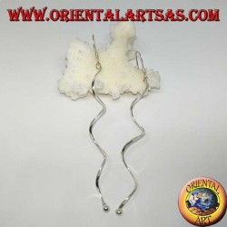 Silberne Ohrringe, lange Anhänger mit Spirale
