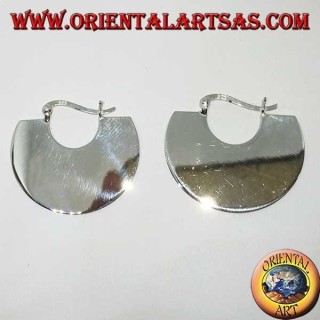 Flat silver half-moon earrings, (tribal)