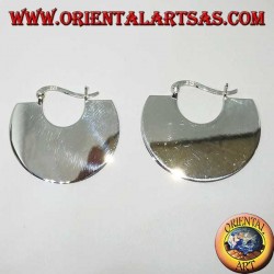 Boucles d'oreilles demi-lune plates en argent, (tribal)