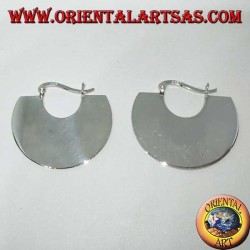 Pendientes de plata de media luna tribales