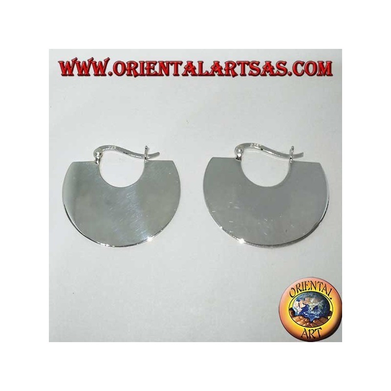 Orecchini in argento a mezzaluna piatta, tribale