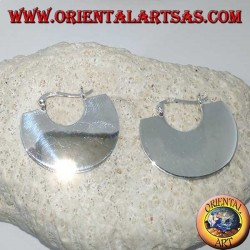 Flat silver half-moon earrings, (tribal)