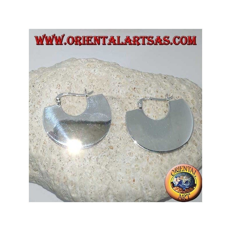 Pendientes de plata de media luna tribales