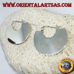 Boucles d'oreilles demi-lune plates en argent, (tribal)