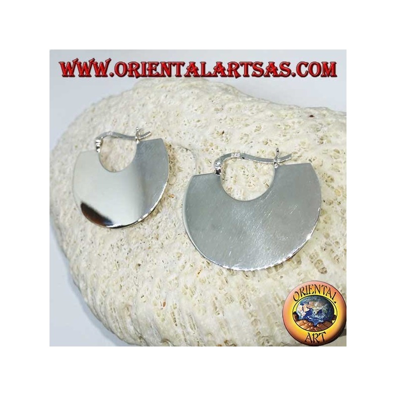 Pendientes de plata de media luna tribales