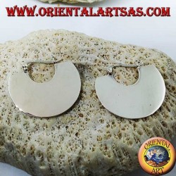 Boucles d'oreilles demi-lune plates en argent, (tribal)