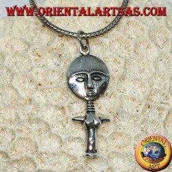 Silver pendant, poupee ashanti Ghana symbol Fertility