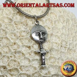 Silver pendant, poupee ashanti Ghana symbol Fertility