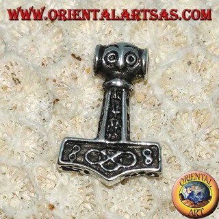 Colgante de plata Martillo de Thor grabado, Vikingos Mjolnir
