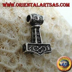 Pendentif en argent Marteau de Thor gravé, Vikings Mjolnir