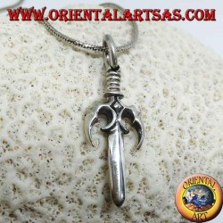 Silver pendant, Japanese trident (SAI) (釵)