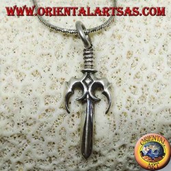 Silver pendant, Japanese trident (SAI) (釵)