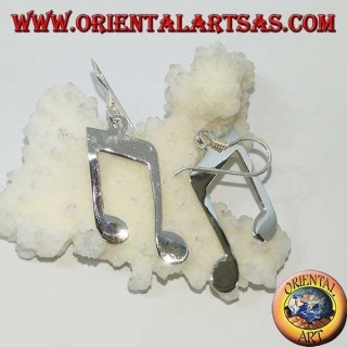 Silver pendent earrings, double chroma (music)