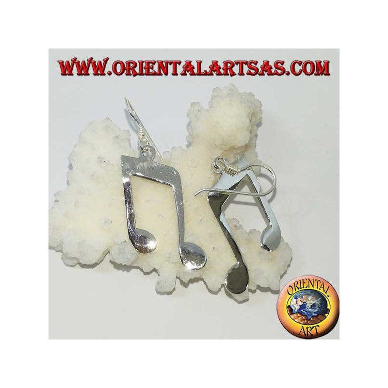 Silver pendent earrings, double chroma (music)