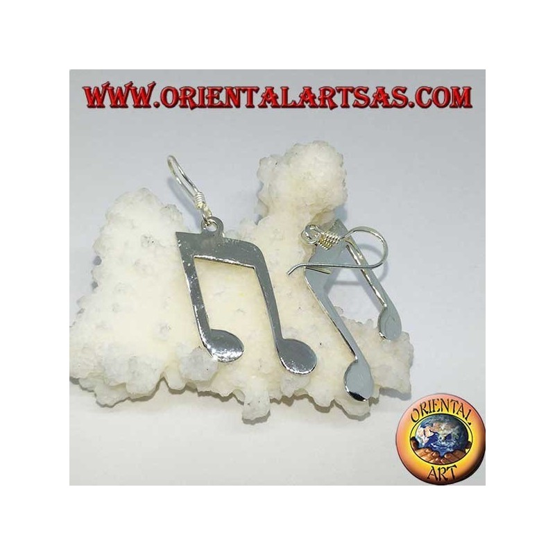 Silver pendent earrings, double chroma (music)