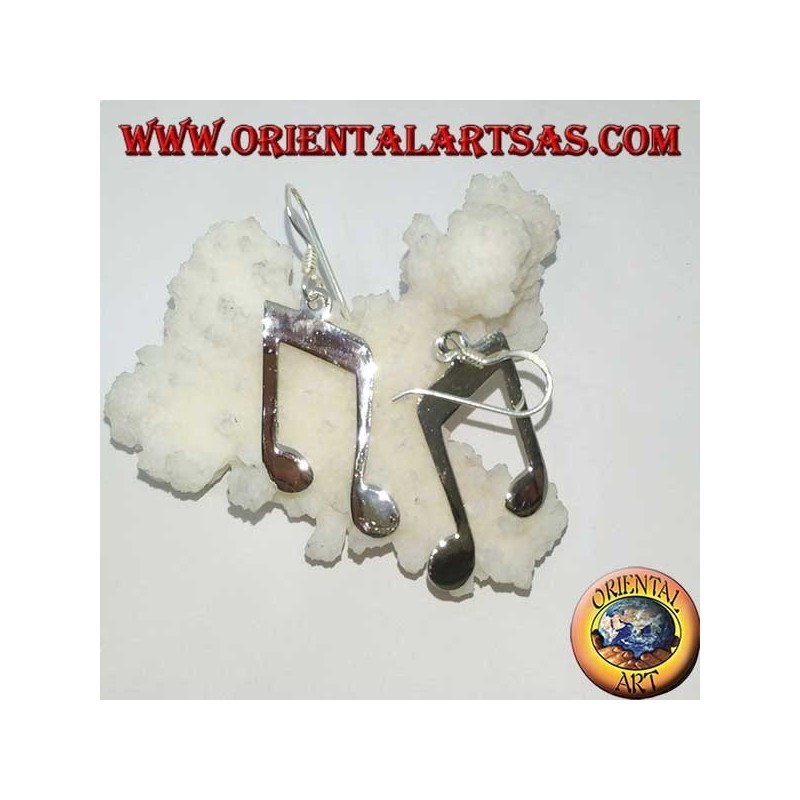 Silver pendent earrings, double chroma (music)